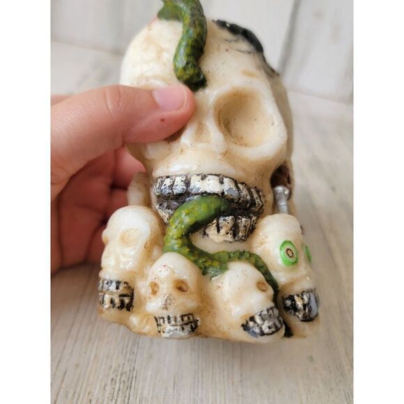 Halloween AS IS skull snake creepy prop spider candle home decor - Picture 3 of 11